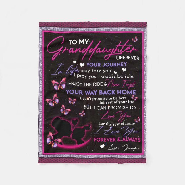 Personalised To My Granddaughter Butterfly Fleece (Front)