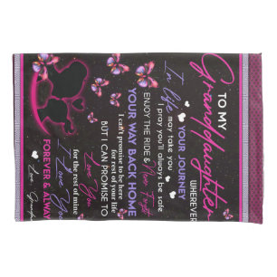 Personalised To My Granddaughter Butterfly Fleece Pillowcase