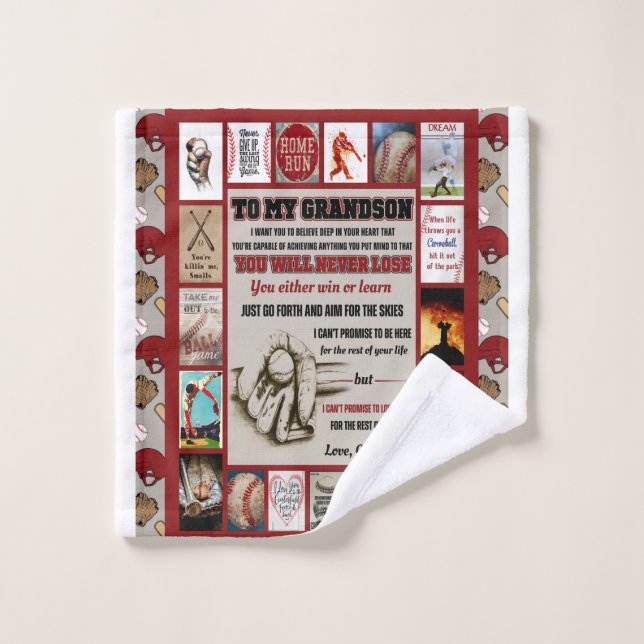 Personalised To My Grandson From Grandma Blanket Wash Cloth (Wash Cloth)