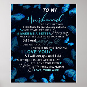 Personalised To My Husband Butterfly From Wife Poster