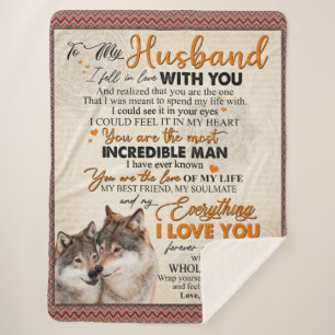 Personalised To My Husband From Wife Poster, Sherpa Blanket