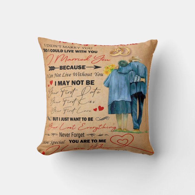 Personalised To My Husband, Husband Birthday Cushion (Front)