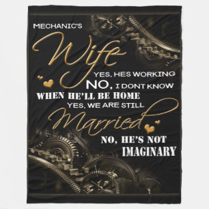 Personalised To My Mechanic's Wife, Married Blanke Fleece Blanket