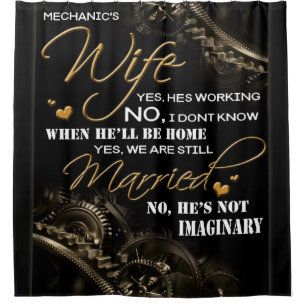 Personalised To My Mechanic's Wife, Married Blanke Shower Curtain