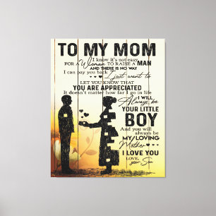 Personalised To My Mum From Son Birthday Mum Gift Canvas Print