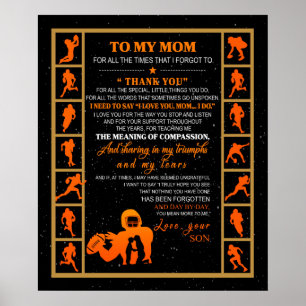 Personalised To My Mum From Your Son Baseball Play Poster