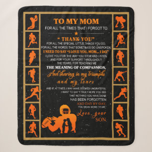 Personalised To My Mum From Your Son Baseball Play Sherpa Blanket