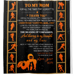 Personalised To My Mum From Your Son Baseball Play Shower Curtain