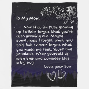 Personalised To My Mum Love Letter From Son Fleece Blanket