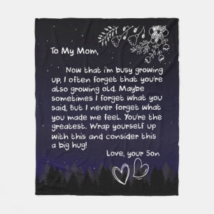 Personalised To My Mum Love Letter From Son Fleece Blanket