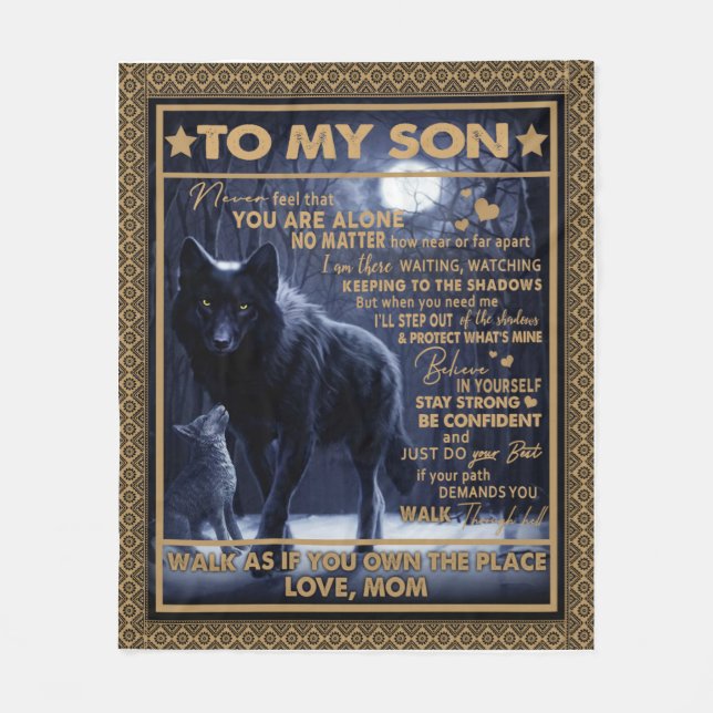 Personalised To My Son Birthday Gift, Fleece Blanket (Front)