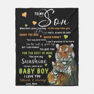 Personalised To My Son From Love Mum Fleece Blanket