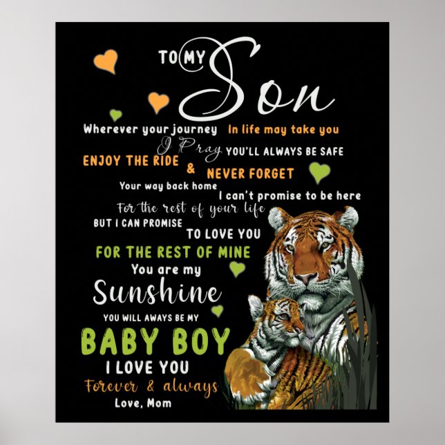 Personalised To My Son From Love Mum Poster (Front)