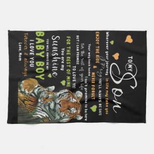 Personalised To My Son From Love Mum Tea Towel