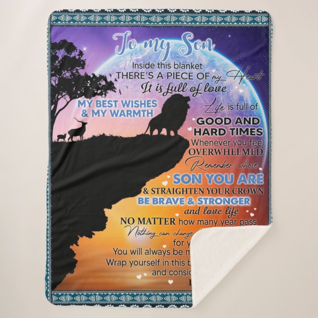 Personalised To My Son, Letter From Mum Blanket (Front)