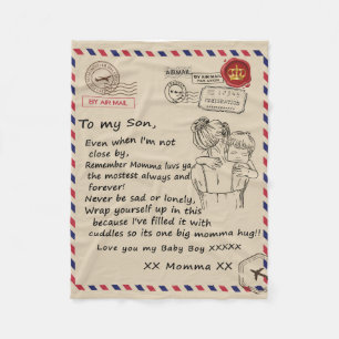 Personalised To My Son, Letter From Mum Blanket, Fleece Blanket