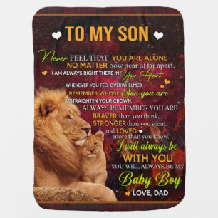 Personalised To My Son Lion, Love Letter From Dad Baby Blanket
