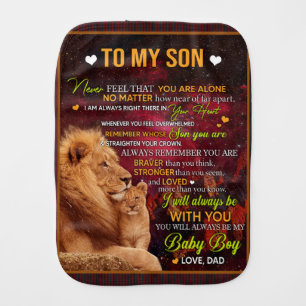 Personalised To My Son Lion, Love Letter From Dad Burp Cloth