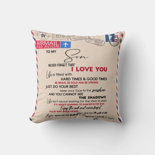 Personalised To My Son, Son Birthday Gift Cushion (Front)