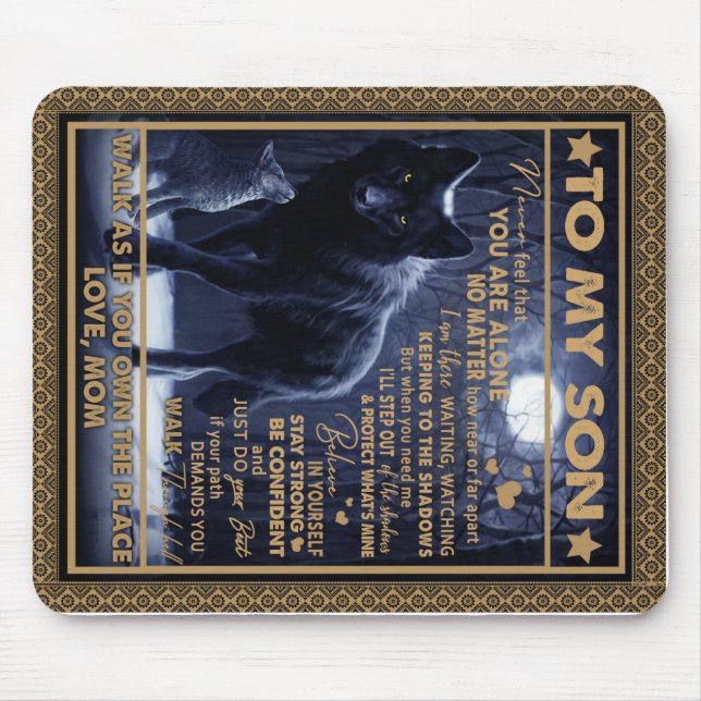Personalised To My Son, Son Birthday Gift Mouse Mat (Front)