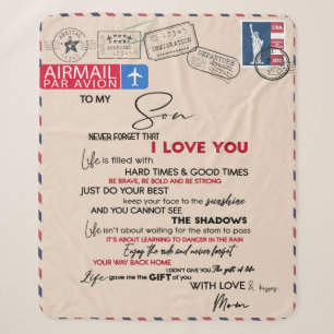 Personalised To My Son, Son Birthday Gift Sherpa Blanket