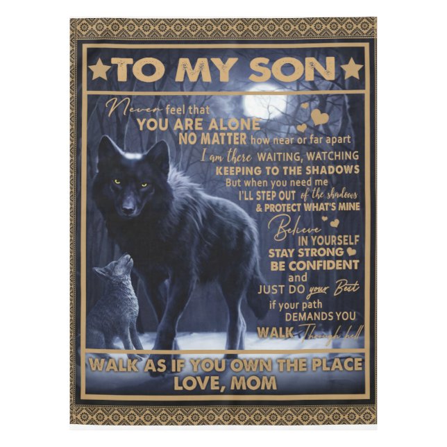 Personalised To My Son, Son Birthday Gift Tablecloth (Front)