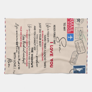 Personalised To My Son, Son Birthday Gift Tea Towel