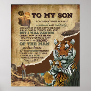 Personalised To My Son Tiger Blanket, Love Letter Poster