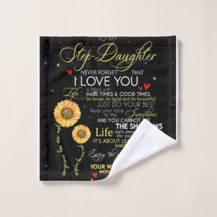 Personalised To My Step-Daughter Blanket Wash Cloth