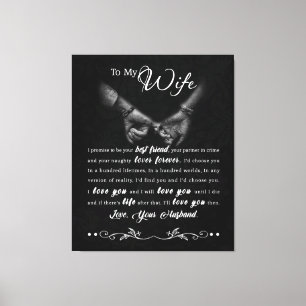 Personalised To My Wife Blanket Canvas Print