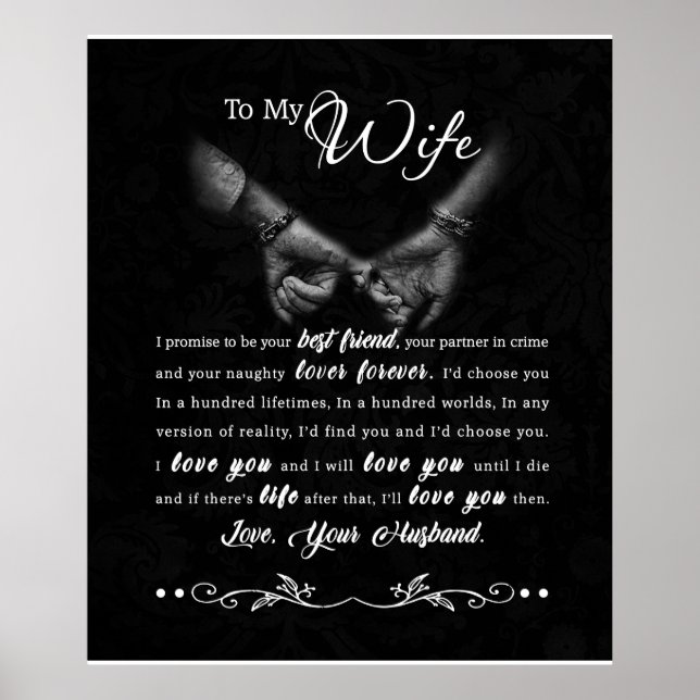Personalised To My Wife Blanket Poster (Front)