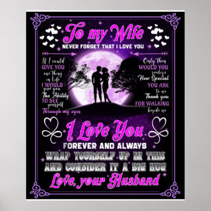 Personalised To My Wife Blanket Poster