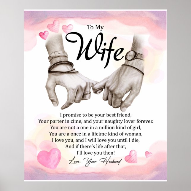 Personalised To My Wife Blanket Poster (Front)