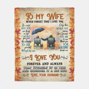 Personalised To My Wife From Husband Never Forget Fleece Blanket
