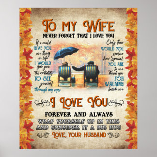 Personalised To My Wife From Husband Poster