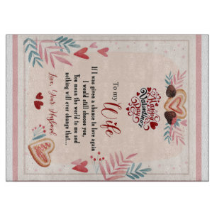 Personalised To My Wife Happy Valentine Day Cutting Board