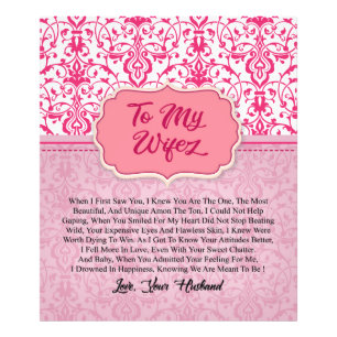 Personalised To My Wife Idea Valentine Gifts Photo Print