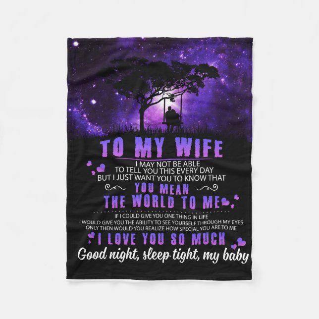 Personalised To My Wife, Letter From Husband Fleece Blanket (Front)