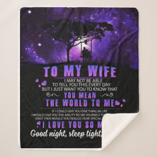 Personalised To My Wife, Letter From Husband Sherpa Blanket