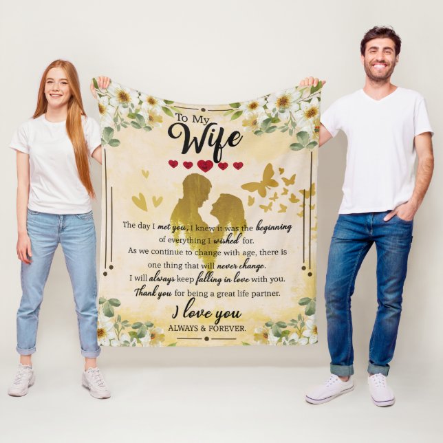 Personalised To My Wife Love Forever Gifts Idea Fleece Blanket (In Situ)