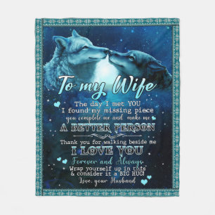 Personalised To My Wife Love From Husband Fleece Blanket