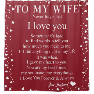 Personalised To My Wife Love From Husband Shower Curtain