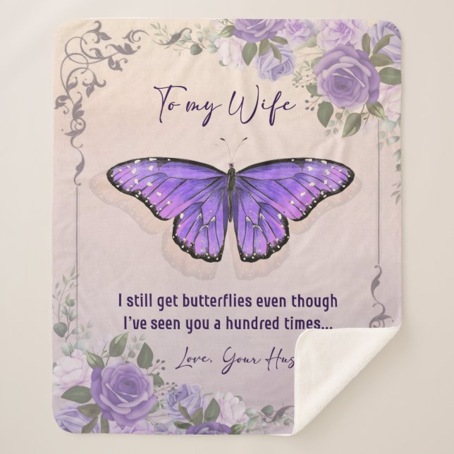 Personalised To My Wife | Love Letter From Husband Sherpa Blanket (Front)