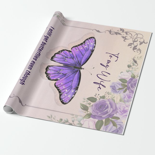 Personalised To My Wife | Love Letter From Husband Wrapping Paper (Unrolled)