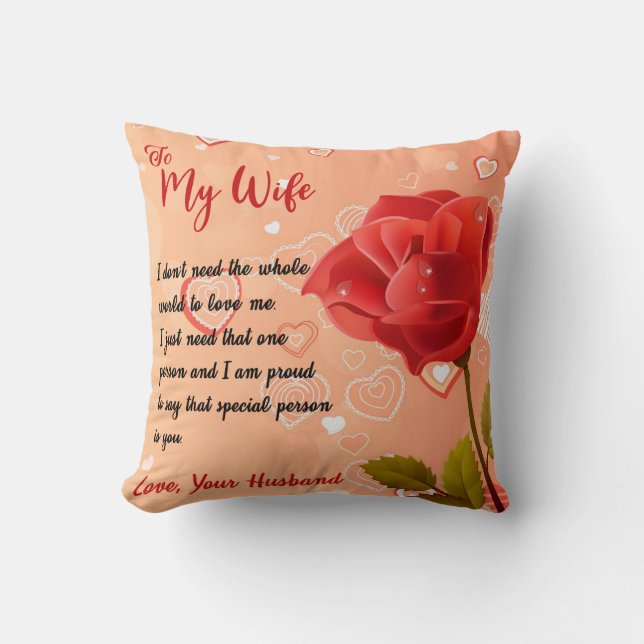 Personalised To My Wife,Wife Birthday Gift Cushion (Front)