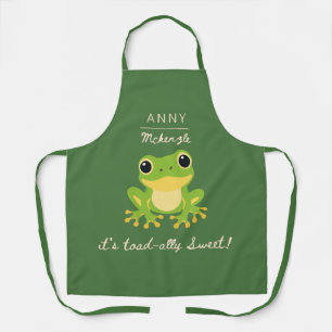 Personalised Toad-ally Cute Frog Pun Design Apron