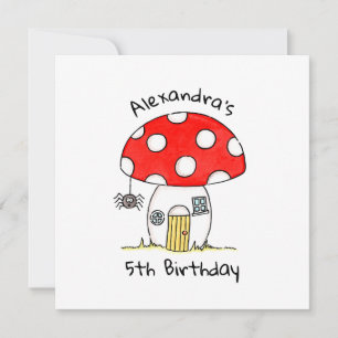 Personalised Toadstool & Spider Invitation