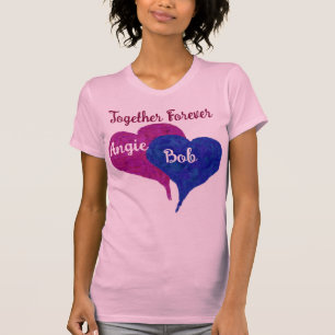Personalised Together Forever Love Hearts Pink T-Shirt