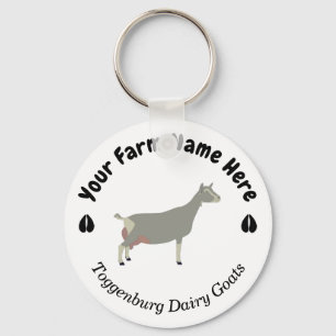 Personalised Toggenburg Dairy Goat Key Ring