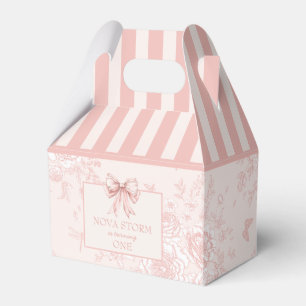 Personalised Toile Blush Pink Coquette Birthday Favour Box